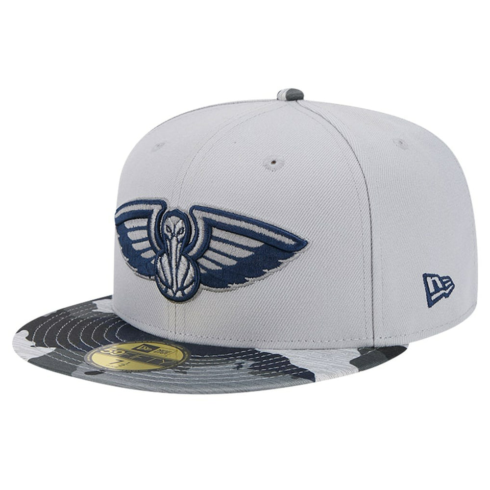 New Orleans Pelicans Active Color Camo Visor 59FIFTY Fitted Hat Gray - New Era