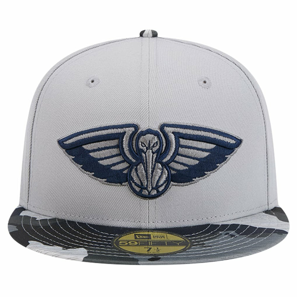 New Orleans Pelicans Active Color Camo Visor 59FIFTY Fitted Hat Gray - New Era