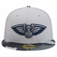 New Orleans Pelicans Active Color Camo Visor 59FIFTY Fitted Hat Gray - New Era