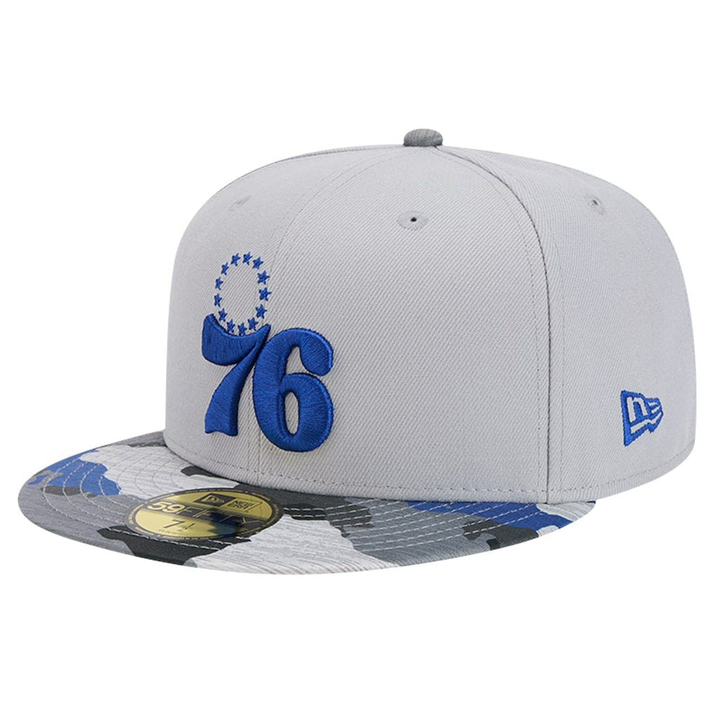 Philadelphia 76ers Active Color Camo Visor 59FIFTY Fitted Hat Gray - New Era