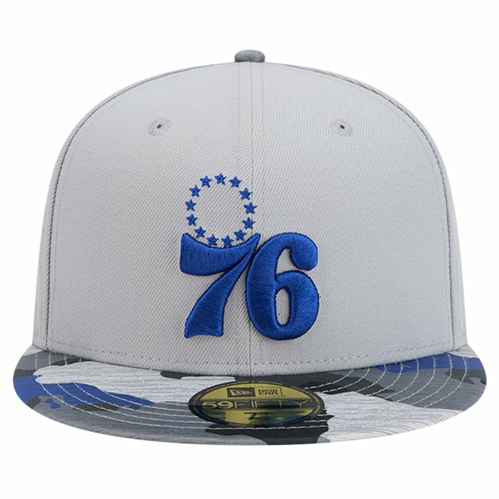Philadelphia 76ers Active Color Camo Visor 59FIFTY Fitted Hat Gray - New Era
