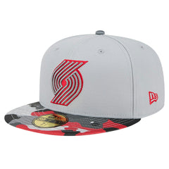 Portland Trail Blazers Active Color Camo Visor 59FIFTY Fitted Hat Gray - New Era