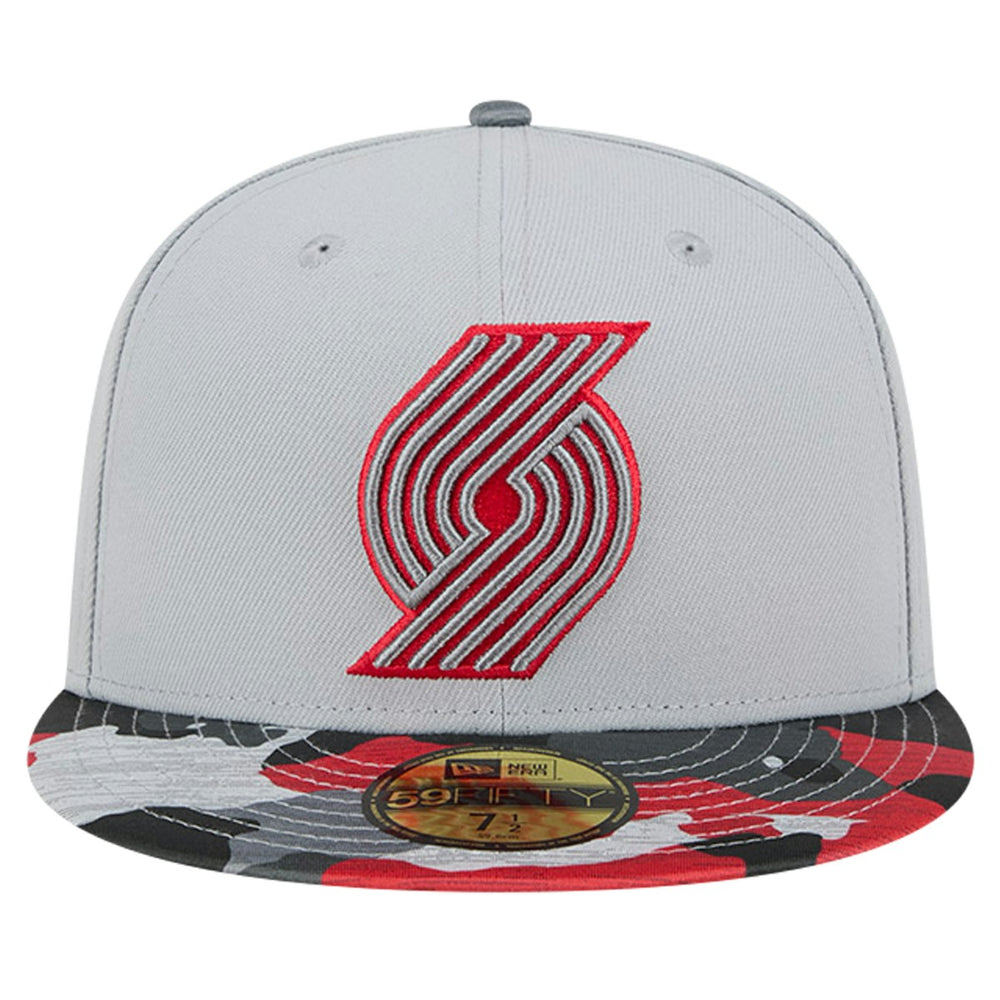 Portland Trail Blazers Active Color Camo Visor 59FIFTY Fitted Hat Gray - New Era