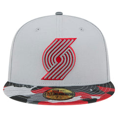 Portland Trail Blazers Active Color Camo Visor 59FIFTY Fitted Hat Gray - New Era