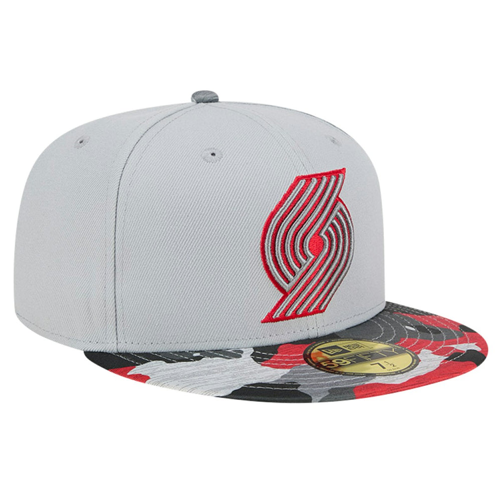 Portland Trail Blazers Active Color Camo Visor 59FIFTY Fitted Hat Gray - New Era