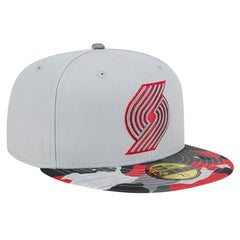 Portland Trail Blazers Active Color Camo Visor 59FIFTY Fitted Hat Gray - New Era