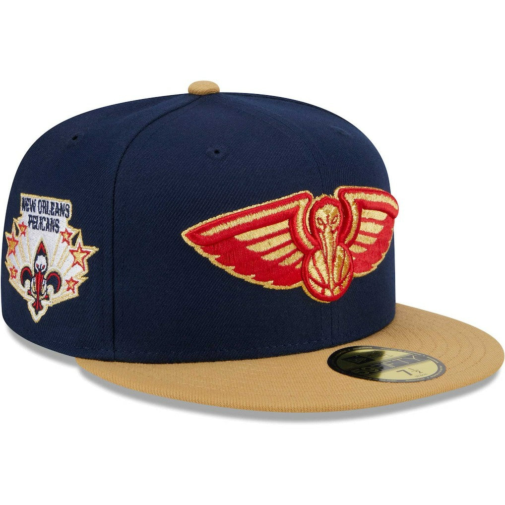 New Orleans Pelicans Gameday Gold Pop Stars 59FIFTY Fitted Hat Navy/Gold - New Era