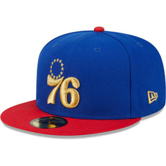 Philadelphia 76ers Gameday Gold Pop Stars 59FIFTY Fitted Hat Royal/Red - New Era