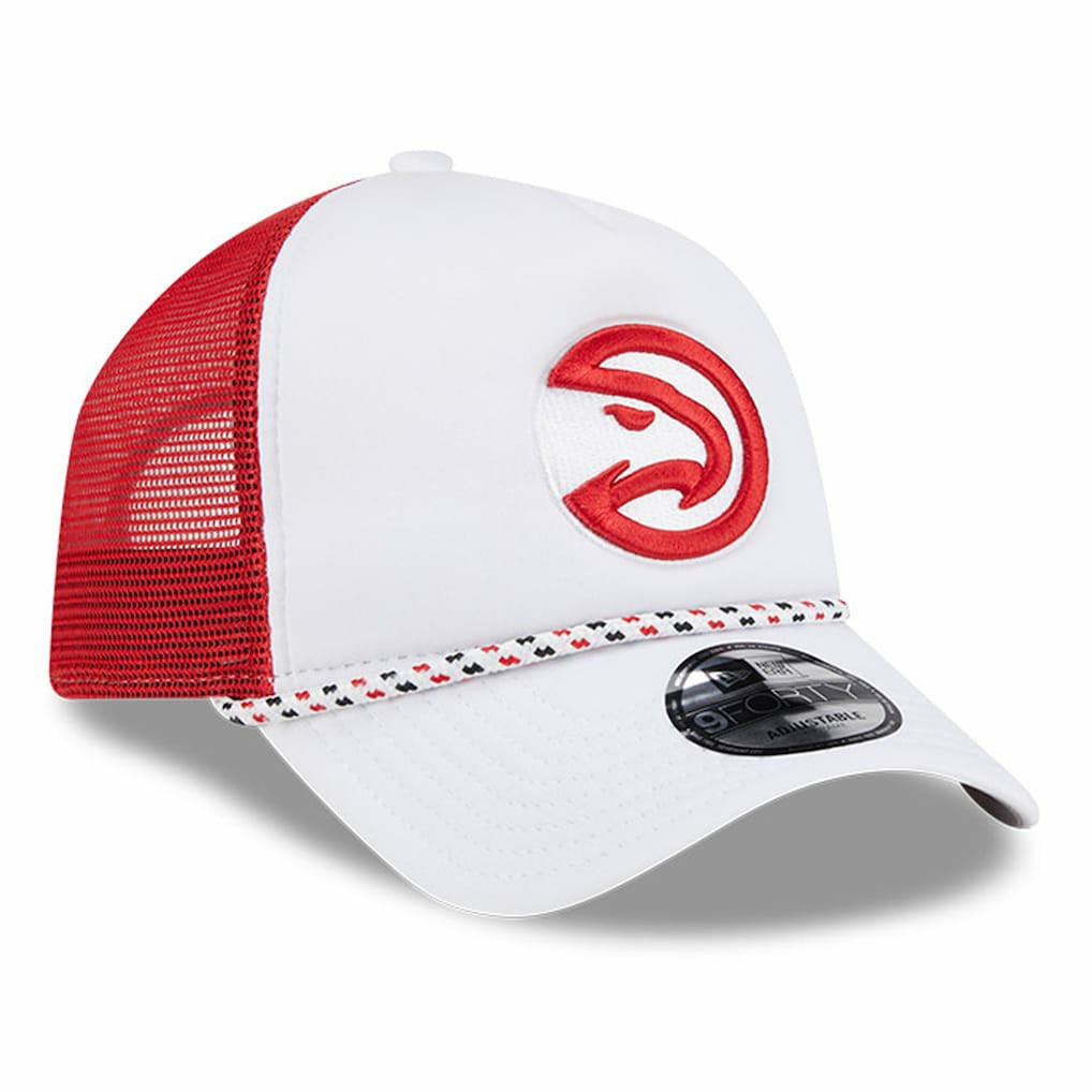 Atlanta Hawks Court Sport Foam A-Frame 9FORTY Adjustable Trucker Hat White/Red - New Era