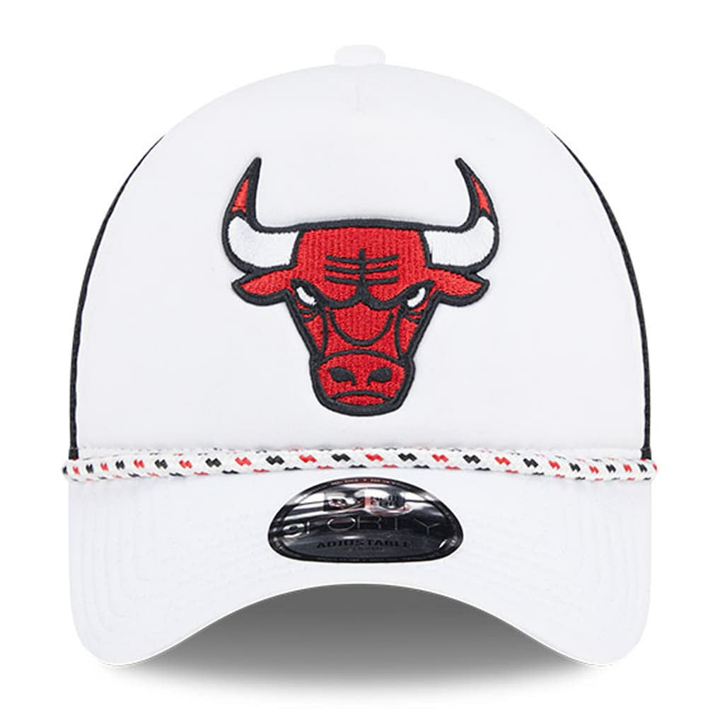Chicago Bulls Court Sport Foam A-Frame 9FORTY Adjustable Trucker Hat White/Black - New Era