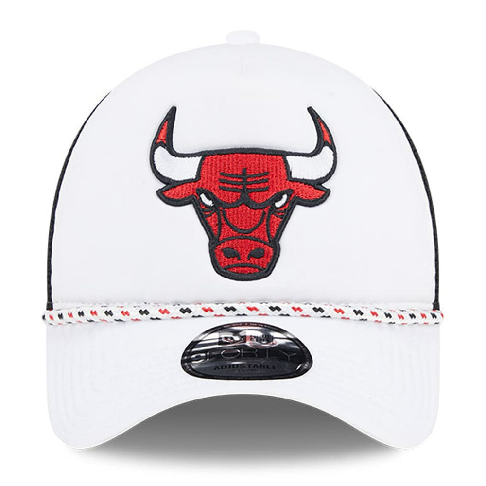Chicago Bulls Court Sport Foam A-Frame 9FORTY Adjustable Trucker Hat White/Black - New Era