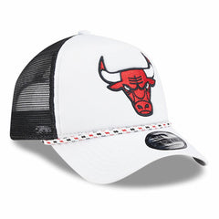 Chicago Bulls Court Sport Foam A-Frame 9FORTY Adjustable Trucker Hat White/Black - New Era