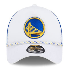 Golden State Warriors Court Sport Foam A-Frame 9FORTY Adjustable Trucker Hat White/Royal - New Era