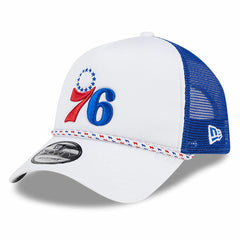 Philadelphia 76ers Court Sport Foam A-Frame 9FORTY Adjustable Trucker Hat White/Royal - New Era