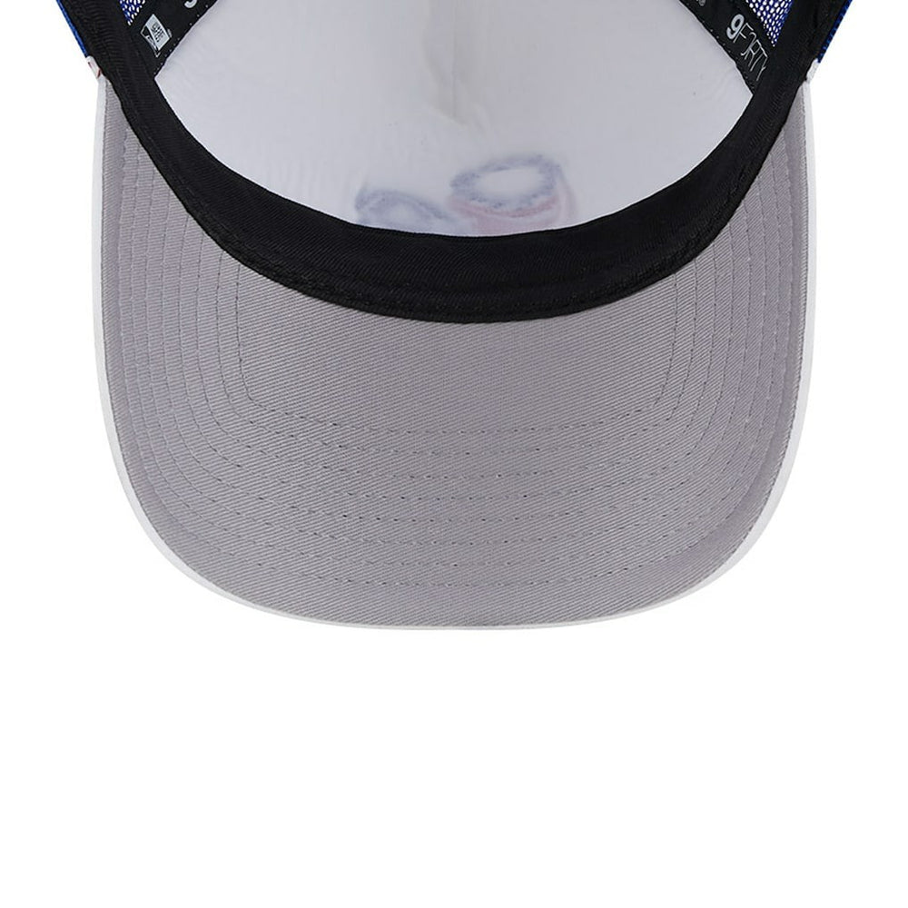 Philadelphia 76ers Court Sport Foam A-Frame 9FORTY Adjustable Trucker Hat White/Royal - New Era