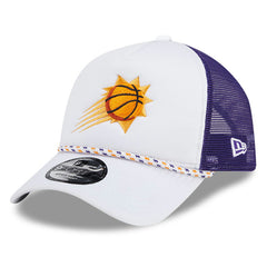 Phoenix Suns Court Sport Foam A-Frame 9FORTY Adjustable Trucker Hat White/Purple - New Era