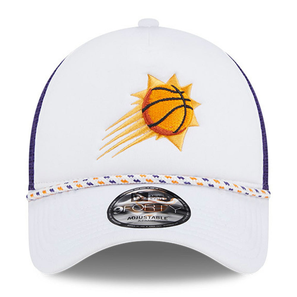 Phoenix Suns Court Sport Foam A-Frame 9FORTY Adjustable Trucker Hat White/Purple - New Era