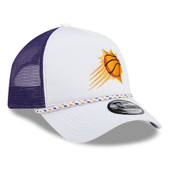 Phoenix Suns Court Sport Foam A-Frame 9FORTY Adjustable Trucker Hat White/Purple - New Era