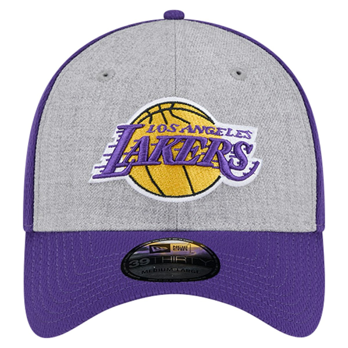 Los Angeles Lakers Two-Tone 39THIRTY Flex Hat Heather Gray/Purple - New Era