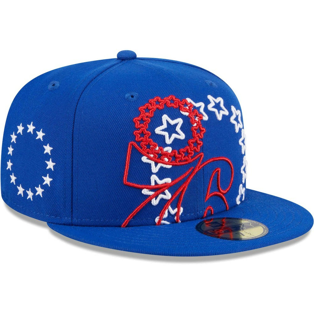 Philadelphia 76ers Game Day Hollow Logo Mashup 59FIFTY Fitted Hat Royal - New Era
