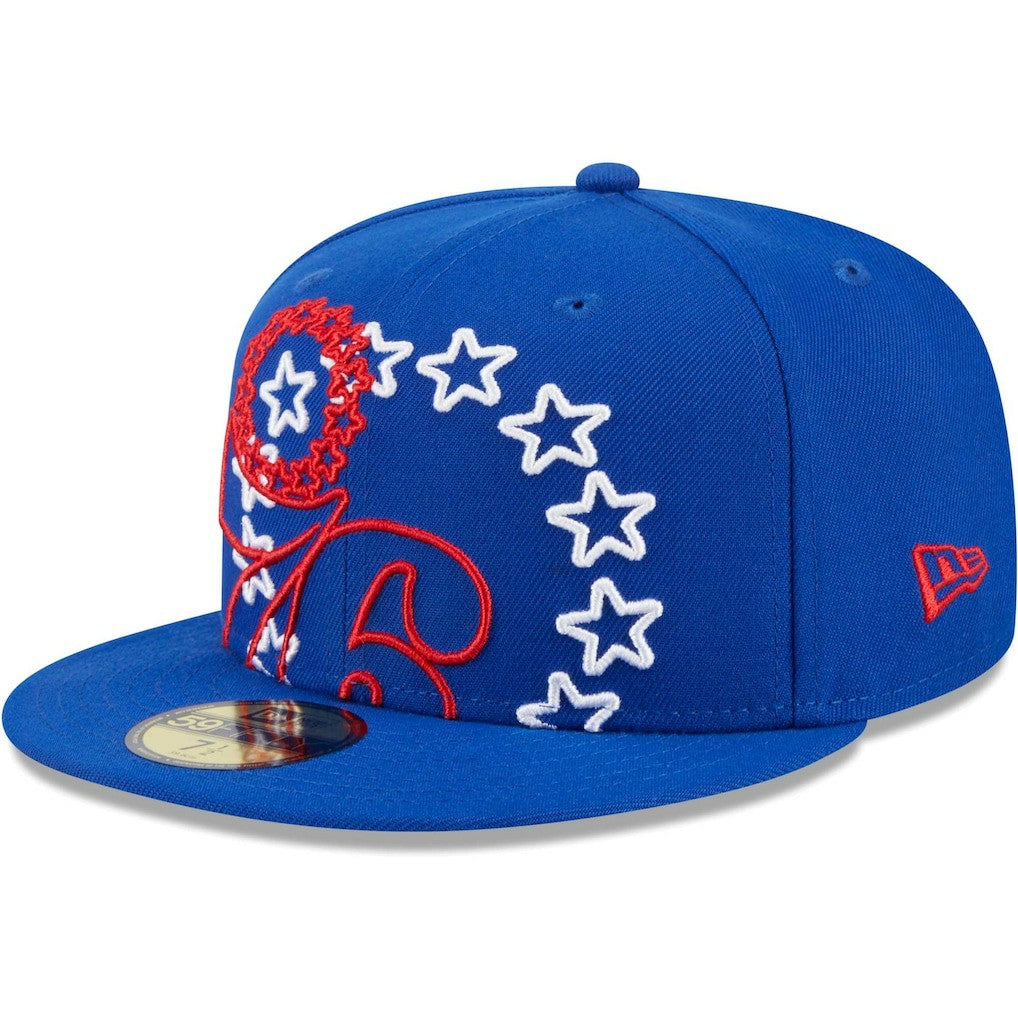 Philadelphia 76ers Game Day Hollow Logo Mashup 59FIFTY Fitted Hat Royal - New Era