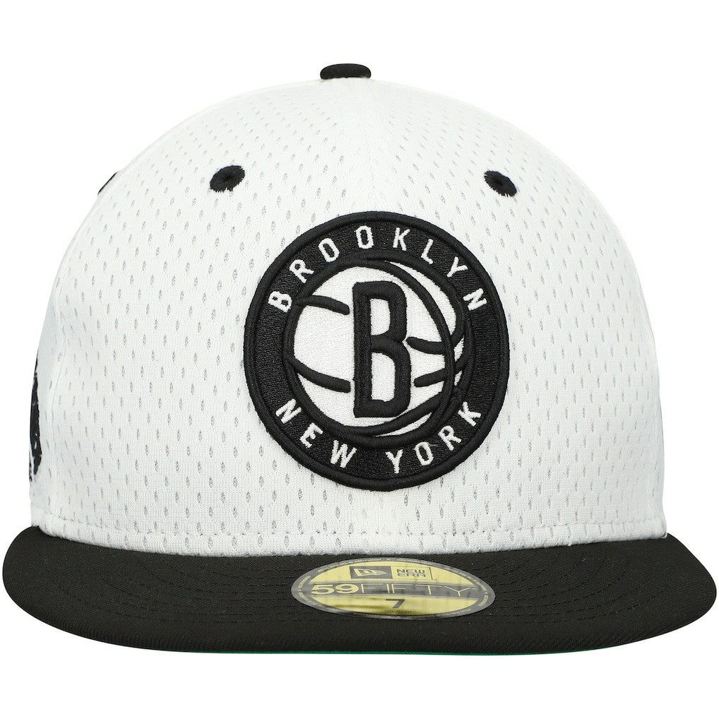Brooklyn Nets Throwback 2Tone 59FIFTY Fitted Hat White/Black - New Era
