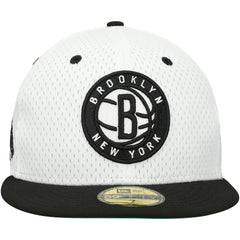 Brooklyn Nets Throwback 2Tone 59FIFTY Fitted Hat White/Black - New Era