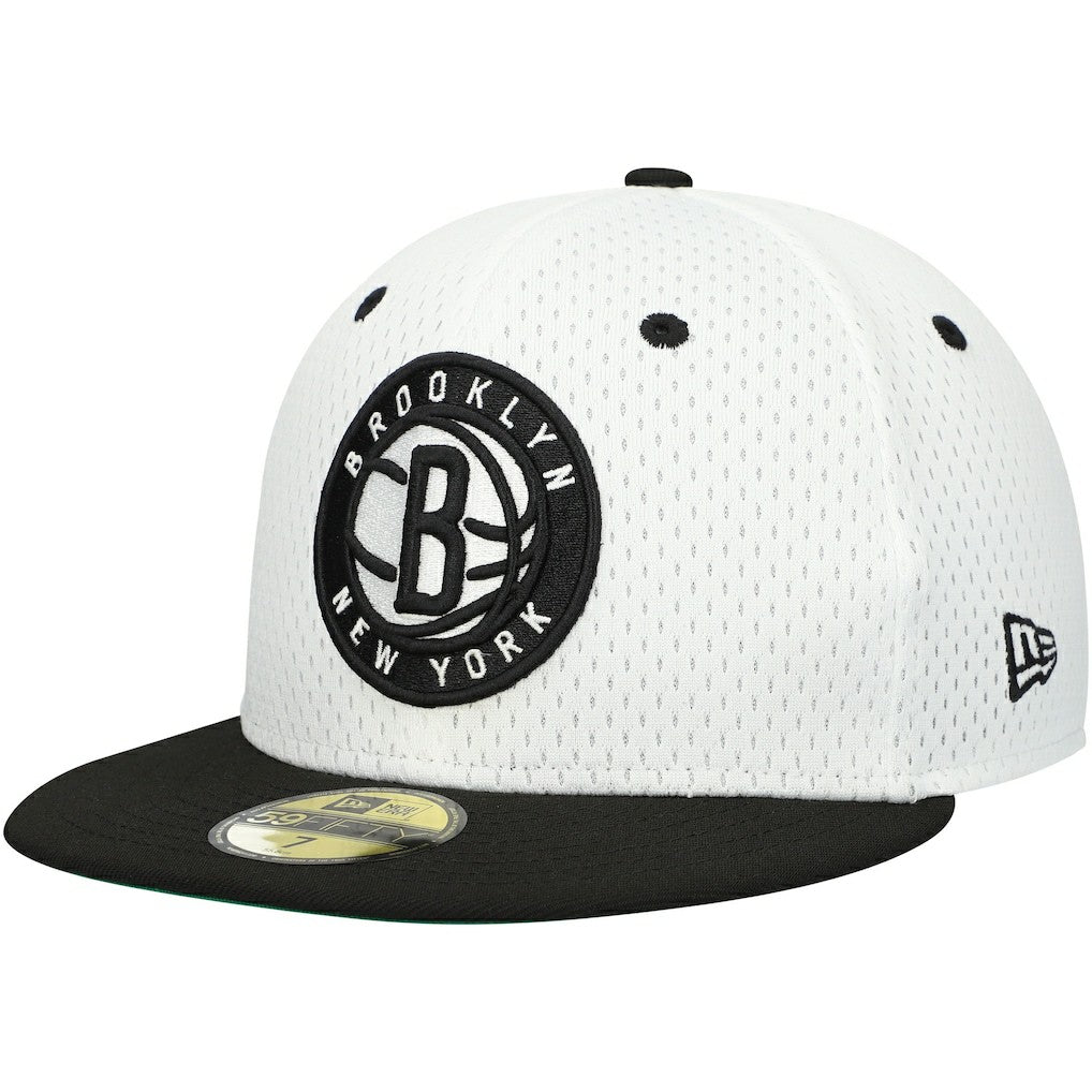 Brooklyn Nets Throwback 2Tone 59FIFTY Fitted Hat White/Black - New Era