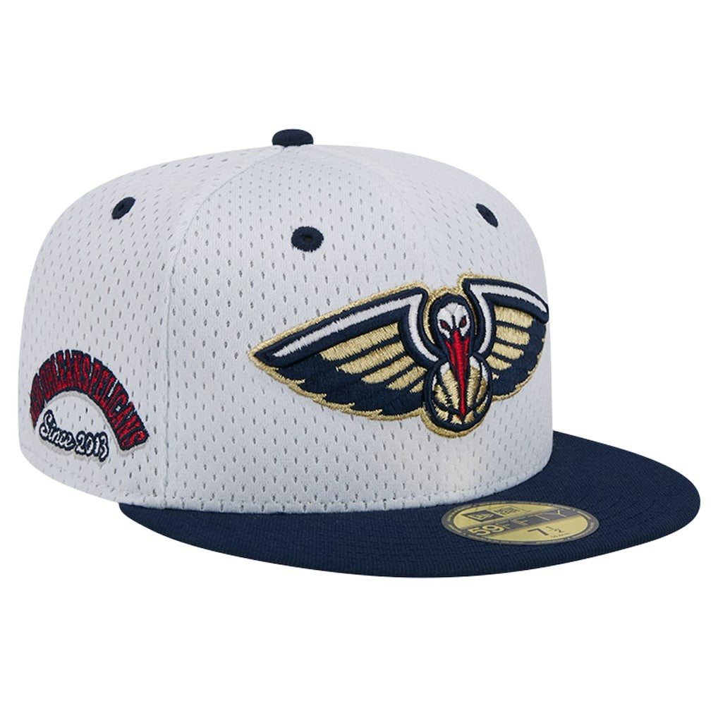 New Orleans Pelicans Throwback 2Tone 59FIFTY Fitted Hat White/Navy - New Era