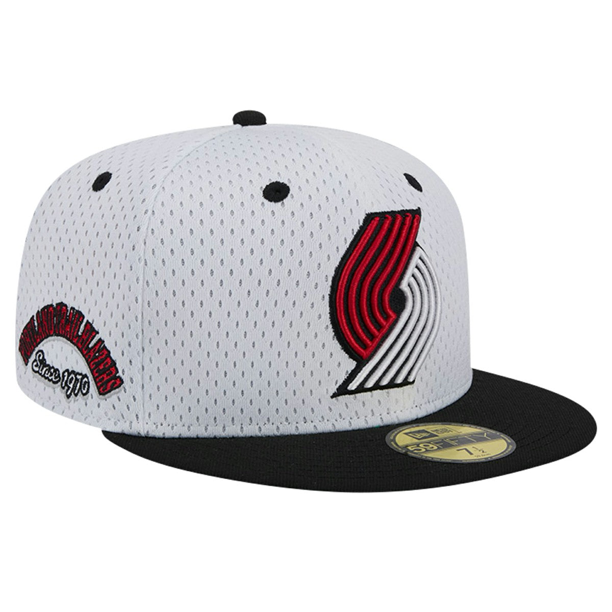 Portland Trail Blazers Throwback 2Tone 59FIFTY Fitted Hat White/Black - New Era outlet