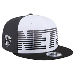 Brooklyn Nets Throwback Gradient Tech Font 9FIFTY Snapback Hat White/Black - New Era
