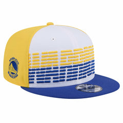 Golden State Warriors Throwback Gradient Tech Font 9FIFTY Snapback Hat White/Royal - New Era