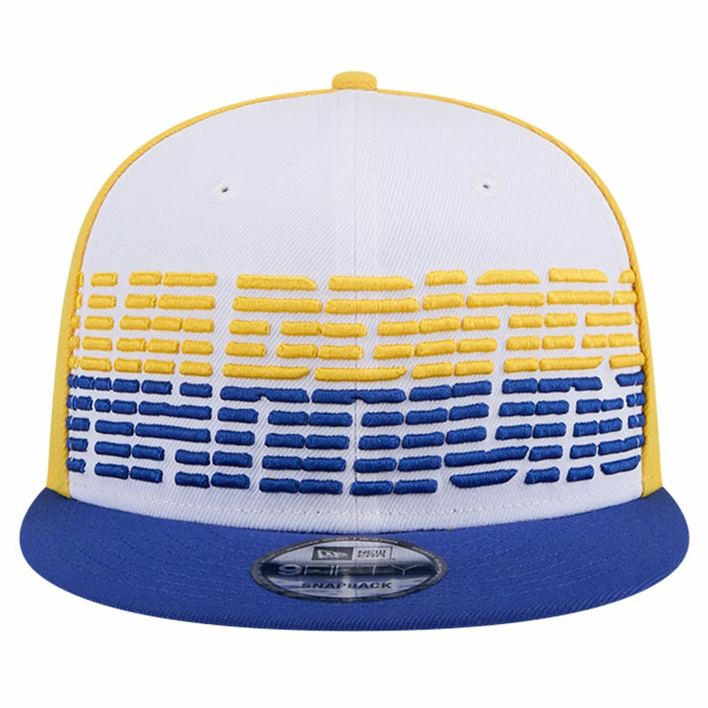 Golden State Warriors Throwback Gradient Tech Font 9FIFTY Snapback Hat White/Royal - New Era