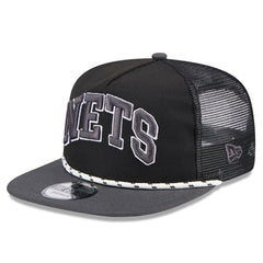 Brooklyn Nets Throwback Team Arch Golfer Snapback Hat Black/Charcoal - New Era