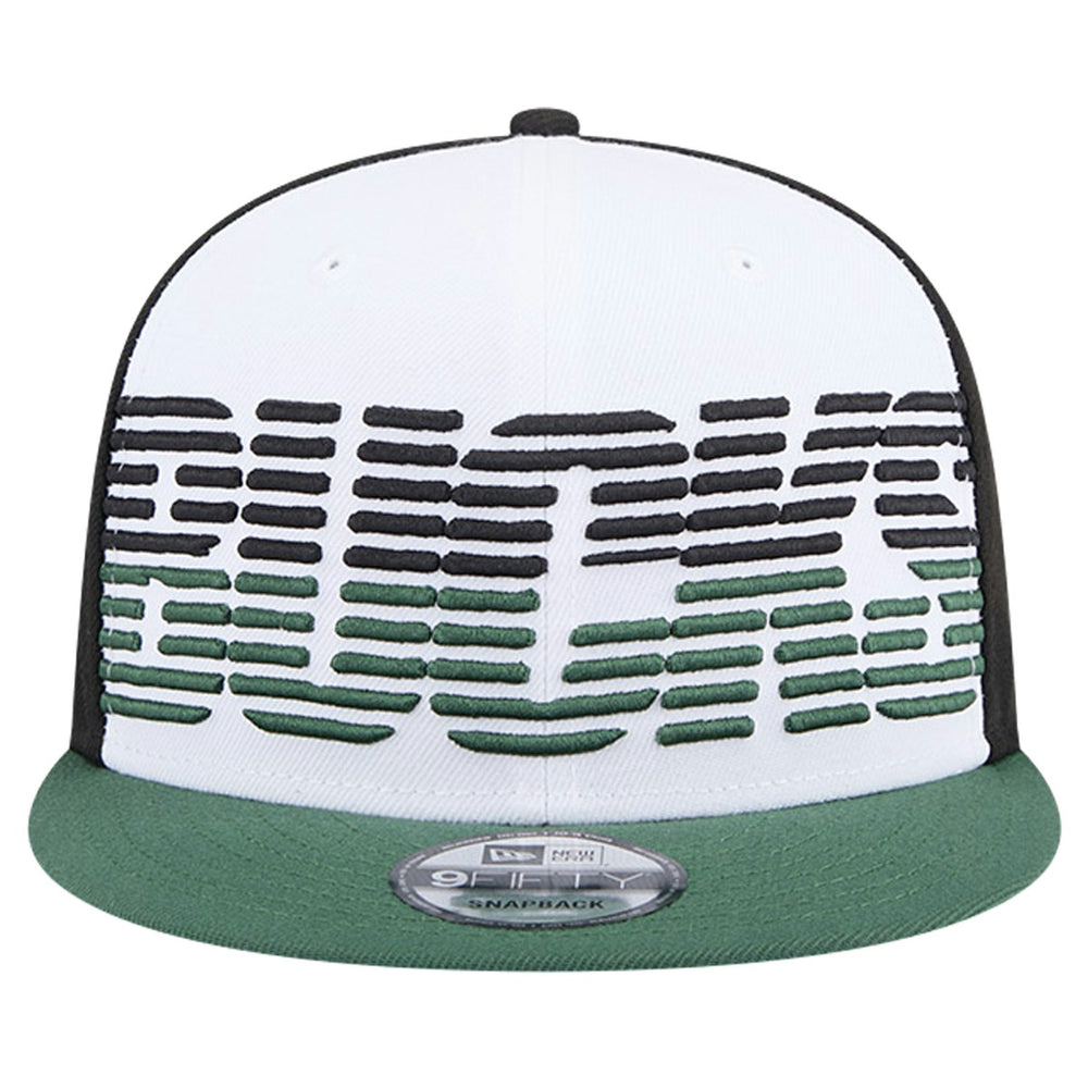 Milwaukee Bucks Throwback Gradient Tech Font 9FIFTY Snapback Hat White/Hunter Green - New Era