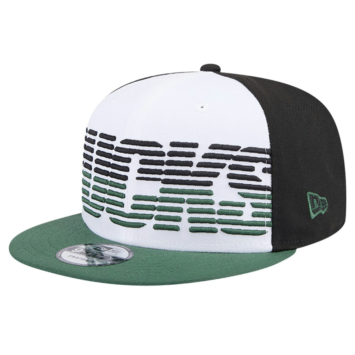 Milwaukee Bucks Throwback Gradient Tech Font 9FIFTY Snapback Hat White/Hunter Green - New Era
