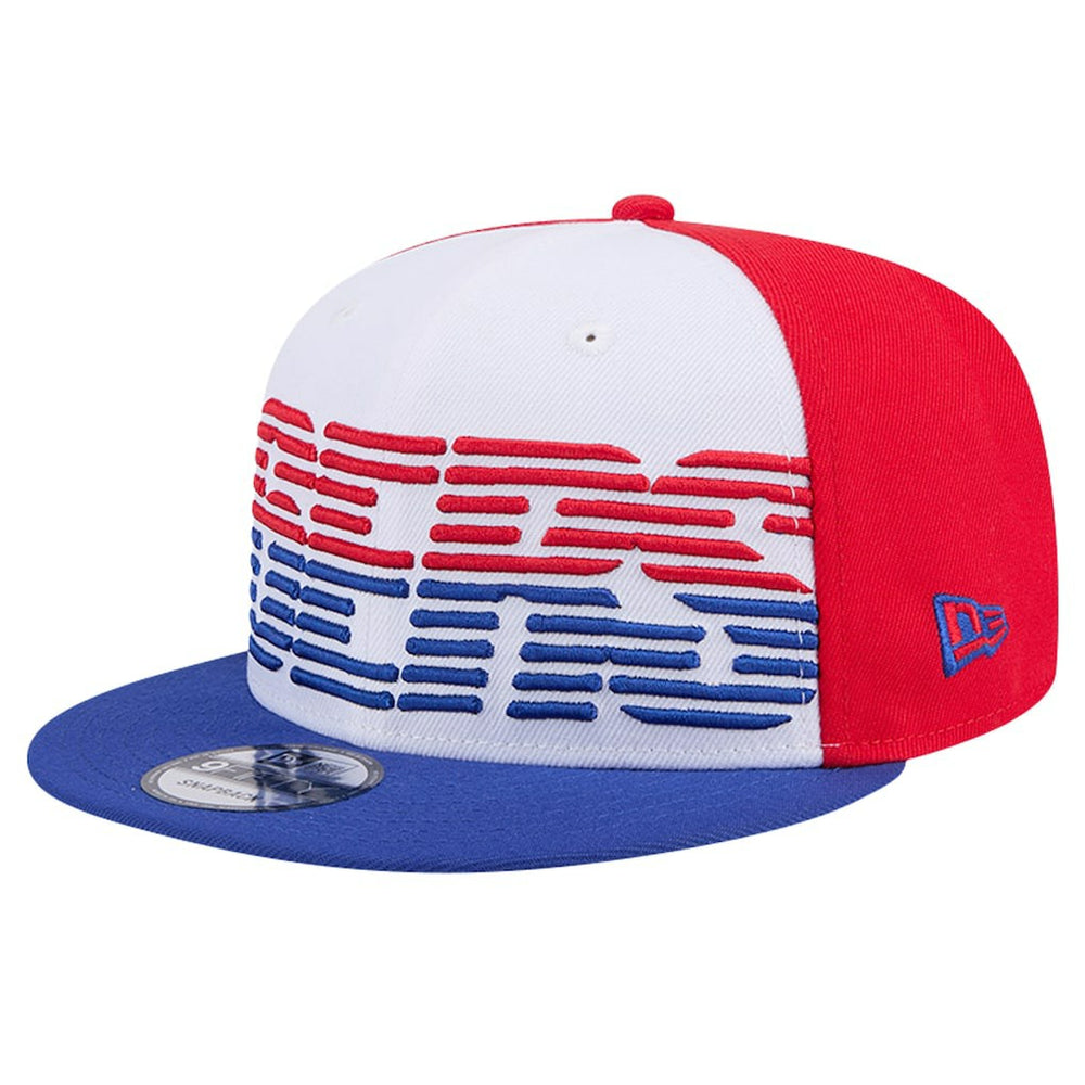 Philadelphia 76ers Throwback Gradient Tech Font 9FIFTY Snapback Hat White/Royal - New Era