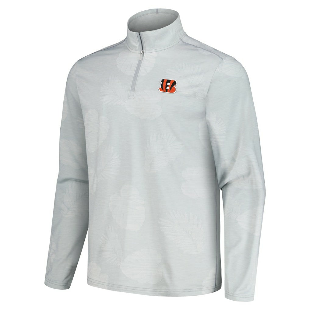 Cincinnati Bengals Delray Frond IslandZone Half-Zip Sweatshirt - Gray Sweatshirts