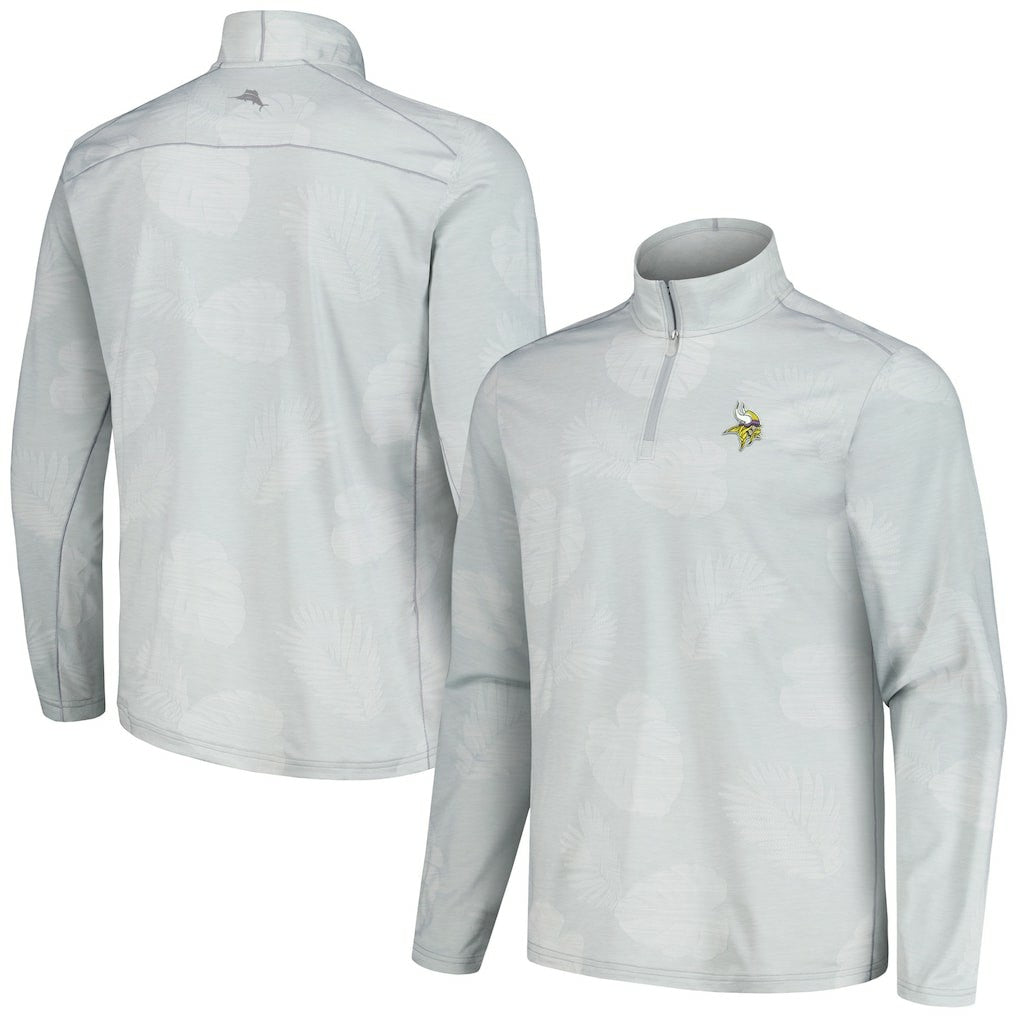 Minnesota Vikings Delray Frond IslandZone Half-Zip Sweatshirt - Gray Sweatshirts