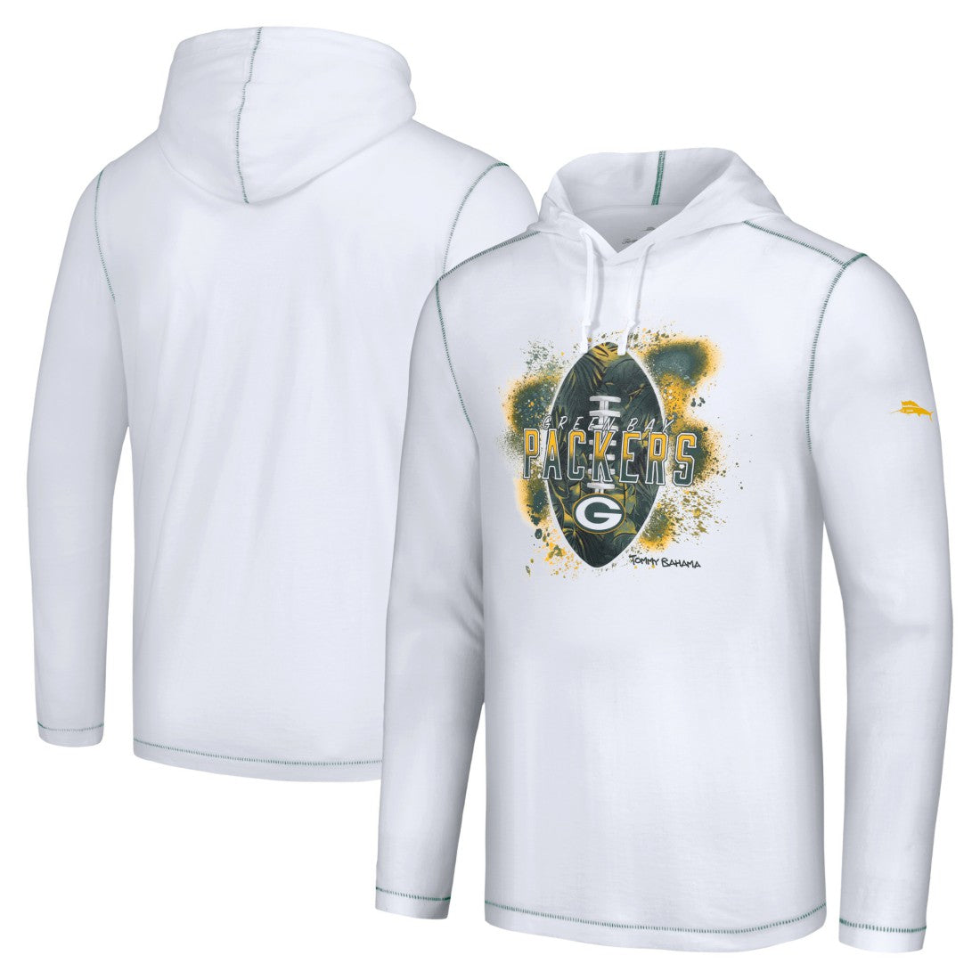 Green Bay Packers Graffiti Touchdown Pullover Hoodie - White Hoodies