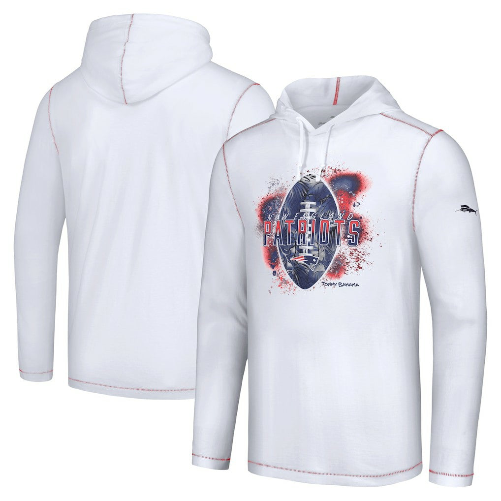 New England Patriots Graffiti Touchdown Pullover Hoodie - White Hoodies