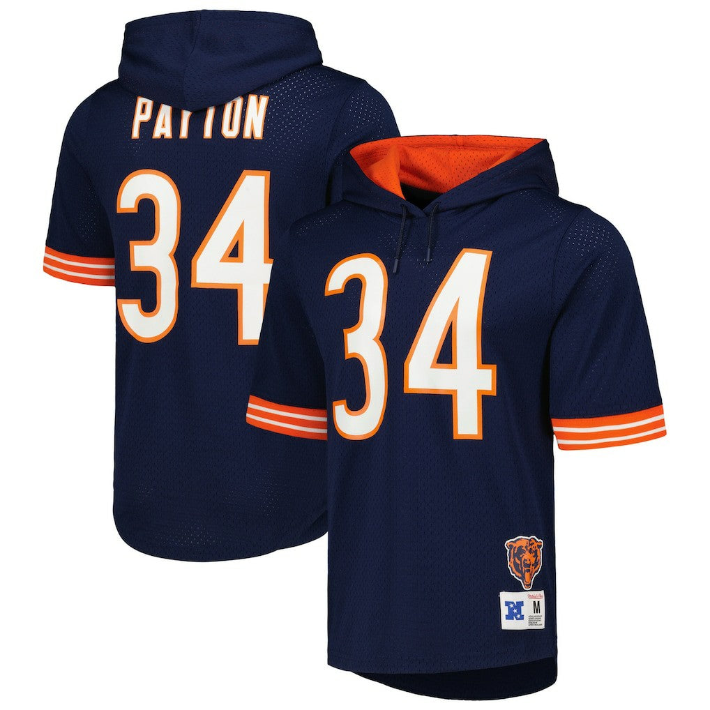 Walter Payton Chicago Bears Retired Player Name & Number Mesh Hoodie T-Shirt - Navy Hoodies