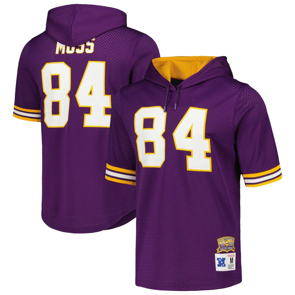 Randy Moss Minnesota Vikings Retired Player Name & Number Mesh Hoodie T-Shirt - Purple Hoodies
