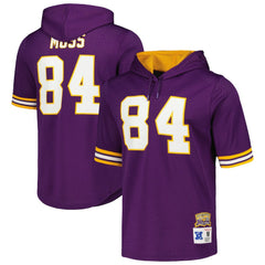 Randy Moss Minnesota Vikings Retired Player Name & Number Mesh Hoodie T-Shirt - Purple Hoodies