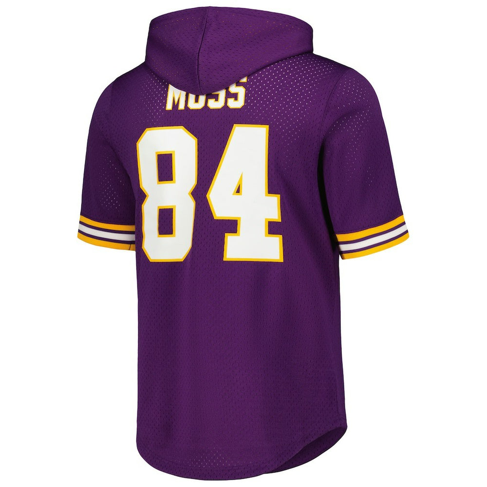Randy Moss Minnesota Vikings Retired Player Name & Number Mesh Hoodie T-Shirt - Purple Hoodies