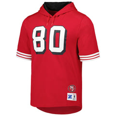 Jerry Rice San Francisco 49ers Retired Player Name & Number Mesh Hoodie T-Shirt - Scarlet Hoodies