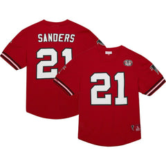 Deion Sanders Atlanta Falcons Retired Player Name & Number Mesh Top - Red Tops
