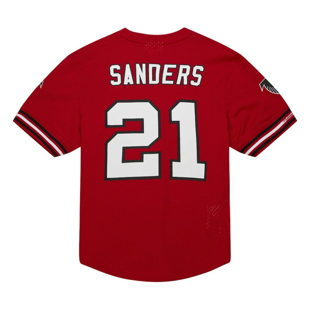 Deion Sanders Atlanta Falcons Retired Player Name & Number Mesh Top - Red Tops