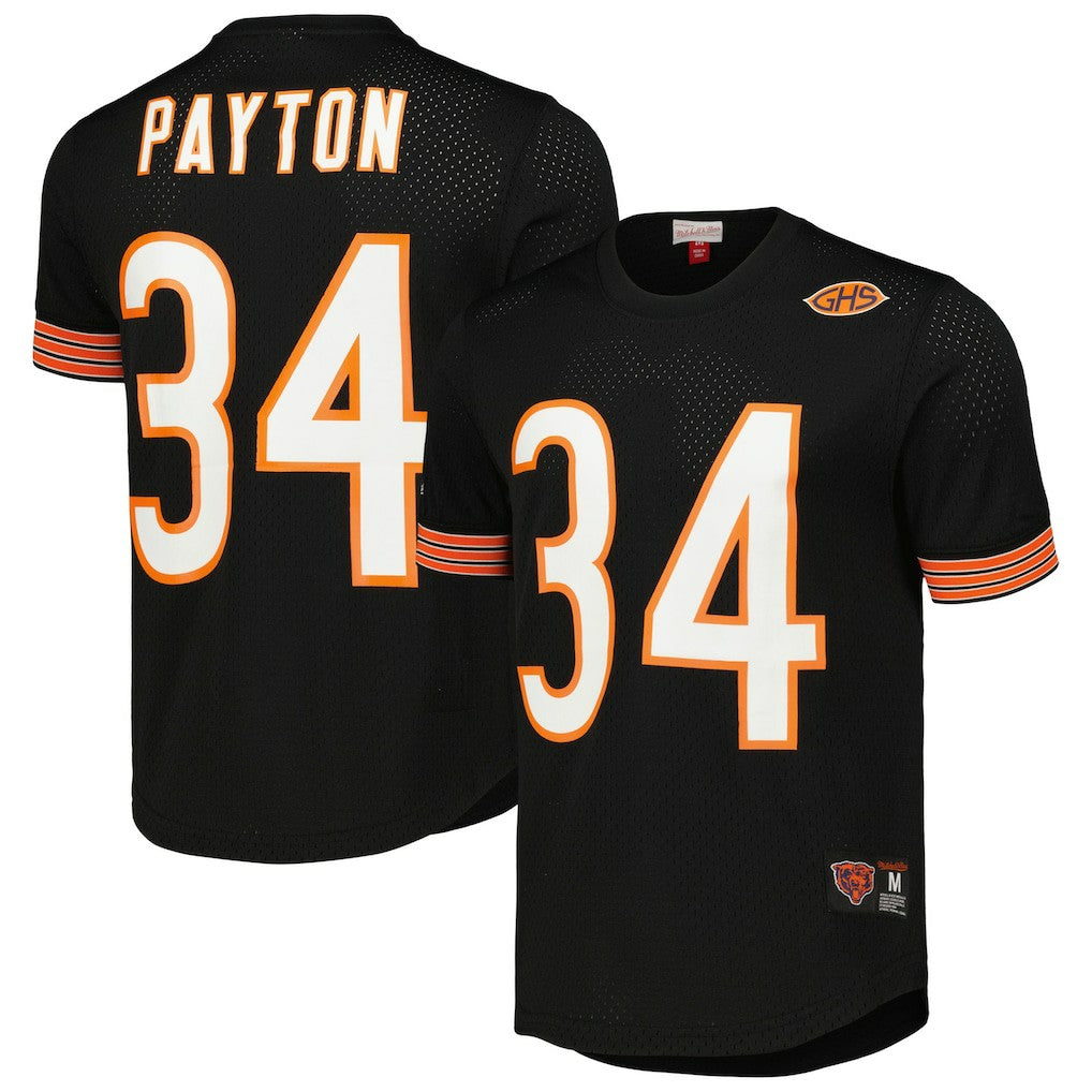 Walter Payton Chicago Bears Retired Player Name & Number Mesh Top - Black Tops