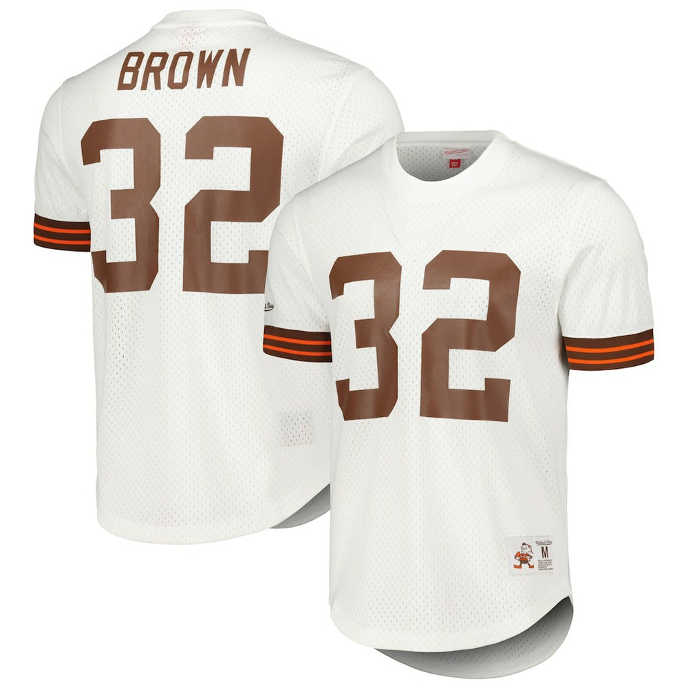 Jim Brown Cleveland Browns Retired Player Name & Number Mesh Top - White Tops